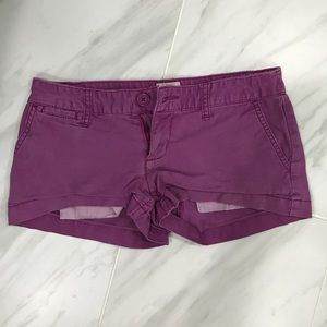 purple jean shorts